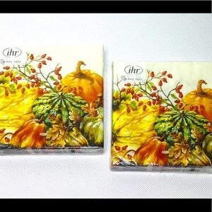 2 IHR Calabaza Cream Cocktail Napkins, 20 Count